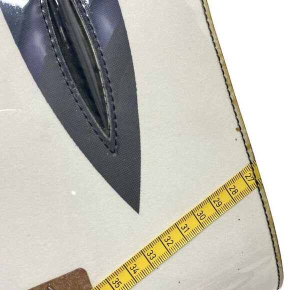 Auth CHRISTIAN LOUBOUTIN Paloma White Yellow Multi Vinyl Leather Tote Bag - Picture 13 of 15